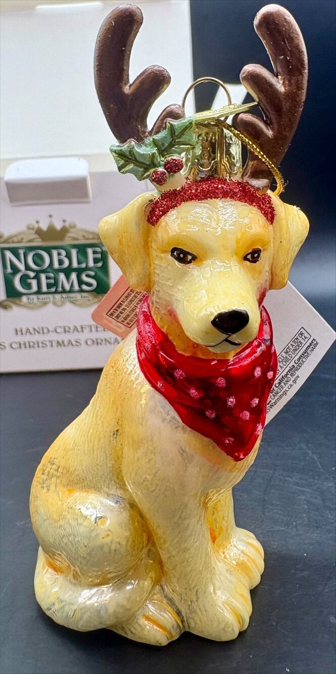 Kurt Adler Labrador Retriever Noble Gems Glass Ornament By Ronnie Rooney